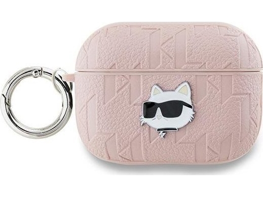Karl Lagerfeld Karl Lagerfeld Klap2pgchpp Airpods Pro 2 (2022/2023) Cover Różowy/Pink Monogram Choupette Head