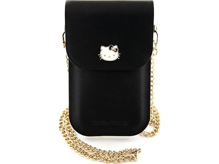 Hello Kitty läderfodral väska metall logotyp kedja (HKOWBPGHDLMK) svart | Baby & barn - Textil och kläder - Väskor | GameStuff
