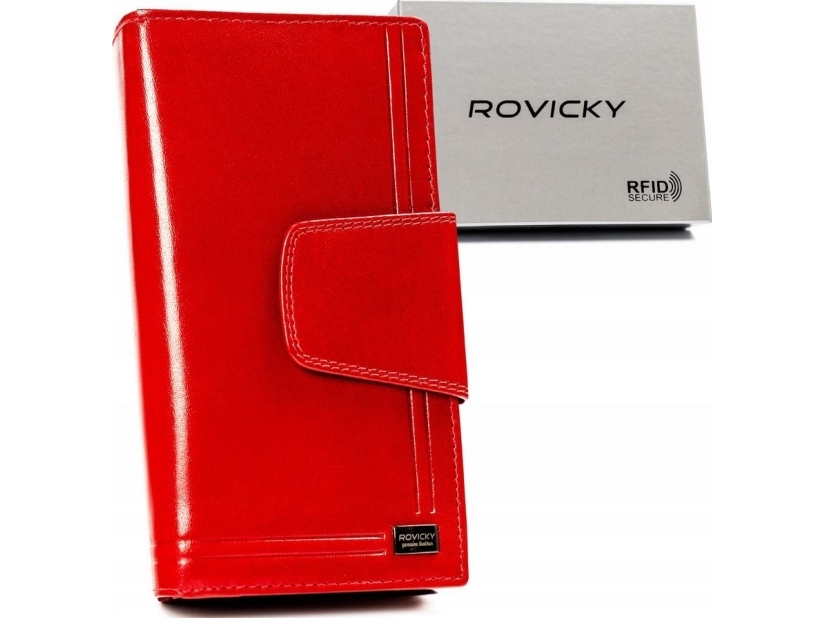 Rovicky Stor læderpung til kvinder med lynlås og trykknaplukning - Rovicky NoSize