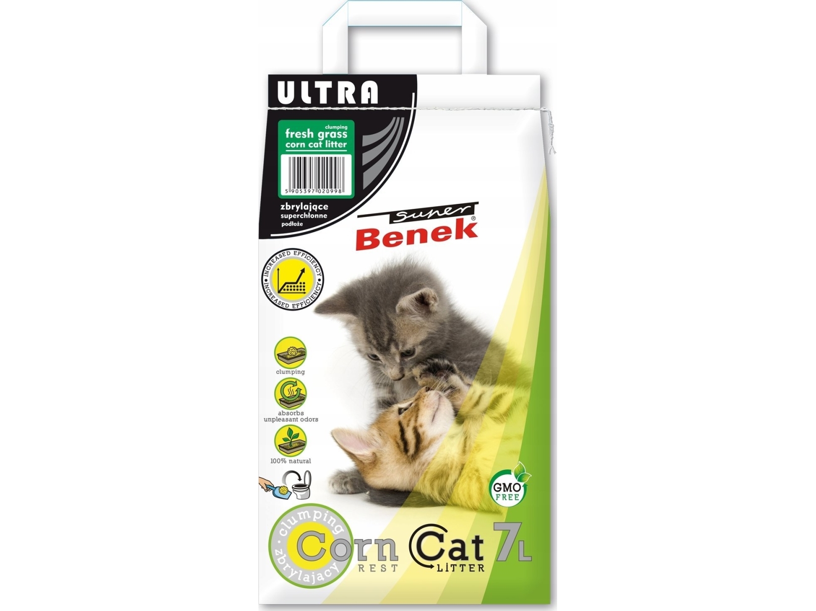 Certech Super Benek 7L Corn Cat Ultra Fresh Grass Kattströ Doftande Klumpande Majsströ /156