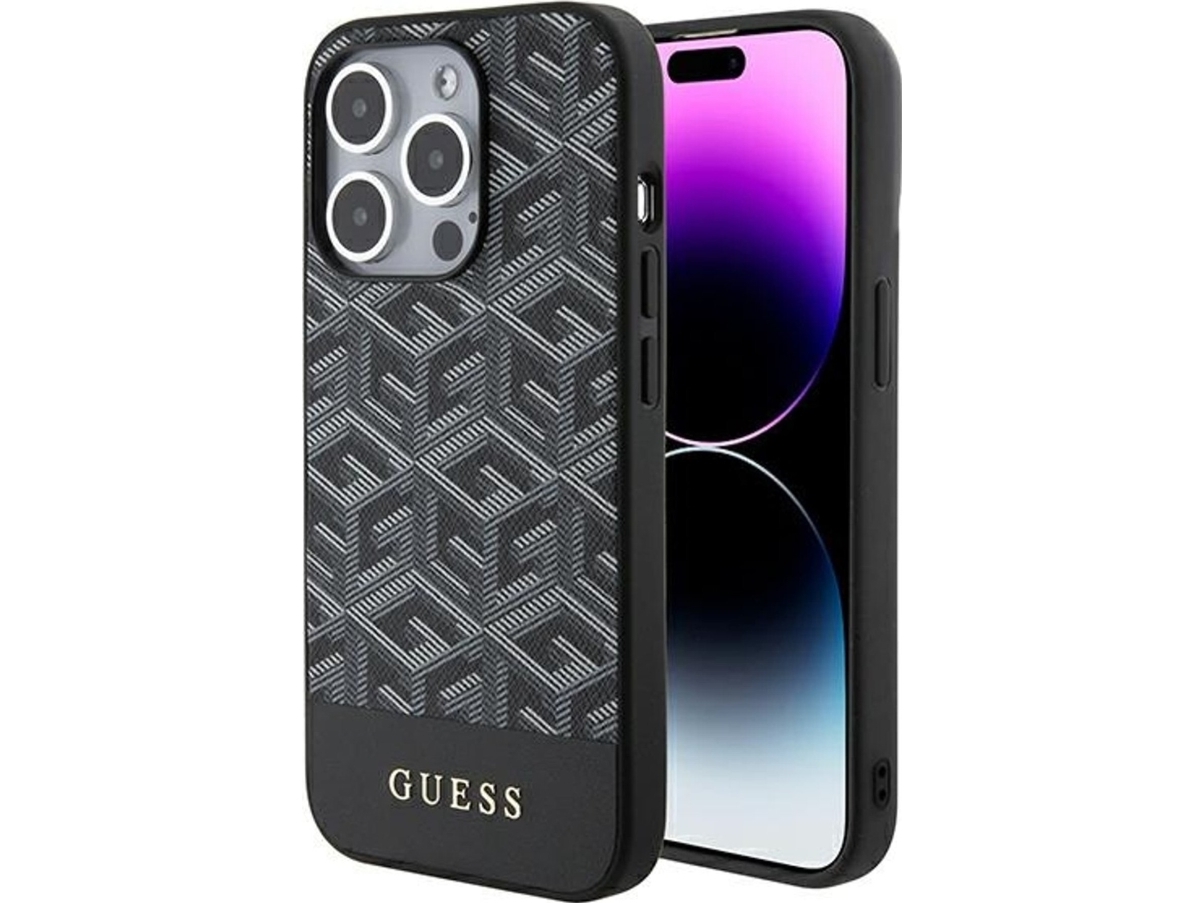 Guess Gcube Striber Magsafe Cover Til Iphone 15 Pro Max - Sort