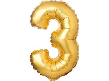 Arpex Folienballon Zahl "3" Gold 71 Cm (28")
