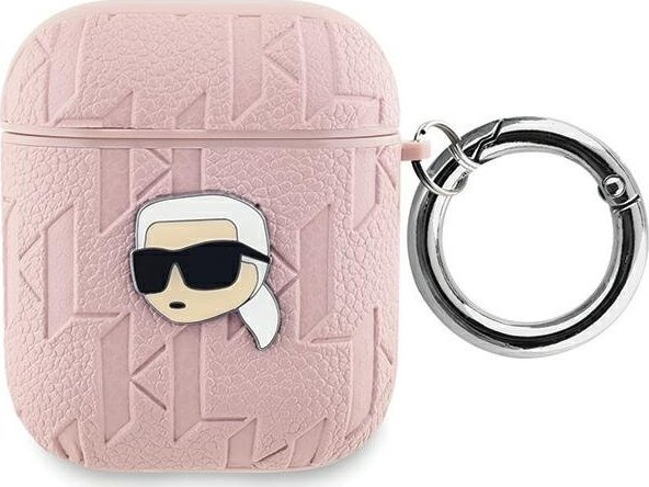 Karl Lagerfeld Karl Lagerfeld Kla2pgkipp Airpods 1/2 Cover Różowy/Pink Monogram Karl Head