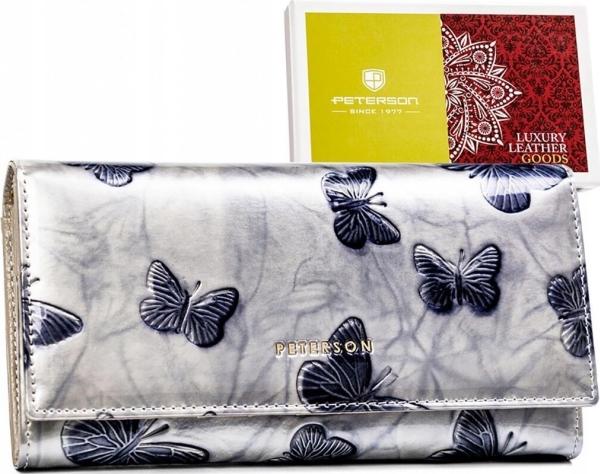 Peterson Naisten nahkainen lompakko PTN 42122-BF SILVER NoSize