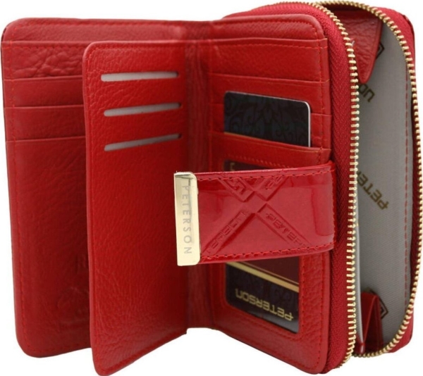 Peterson Naisten luonnonnahkainen lompakko, jossa on neppari ja vetoketju - Peterson NoSize