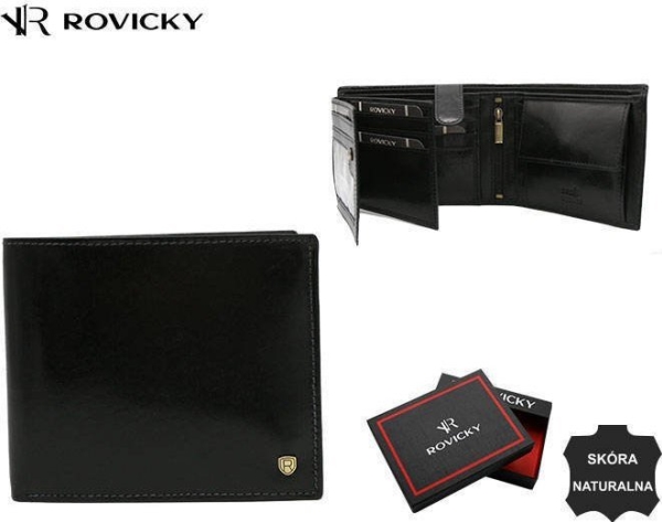 Rovicky Elegant herrepung i læder uden udvendig lås - Rovicky NoSize