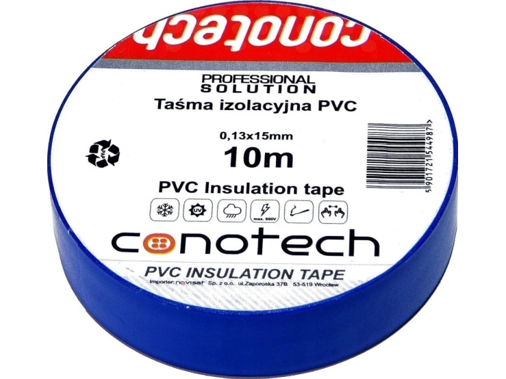 Conotech Isoleringstape Blå Pvc 0,13X15x10m Ns