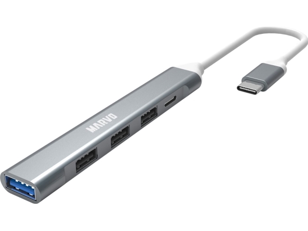 Hub Usb Marvo Usb (3.0) Hub 5-Port, Uh008, Metalowy, Marvo