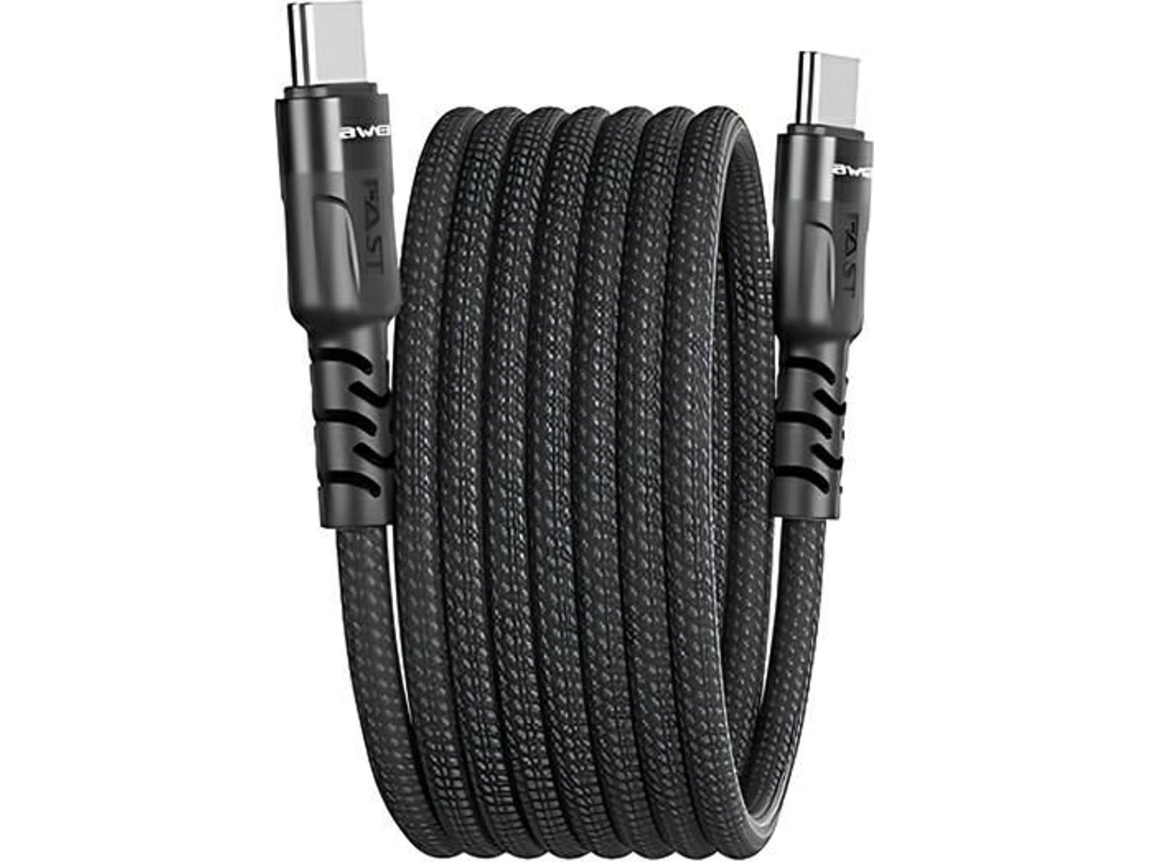 Awei Awei Usb-Kabel Cl-166T Usb-C Auf Usb-C Magnetisch Schwarz/Schwarz