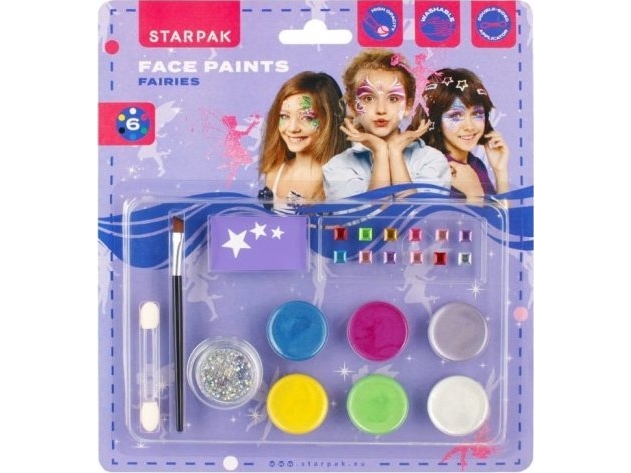 Starpak ansiktsfärger för målning 6 färger + glitter + dekorationer + tillbehör | Leksaker - Kreativitet - Ansiktsmålning | GameStuff