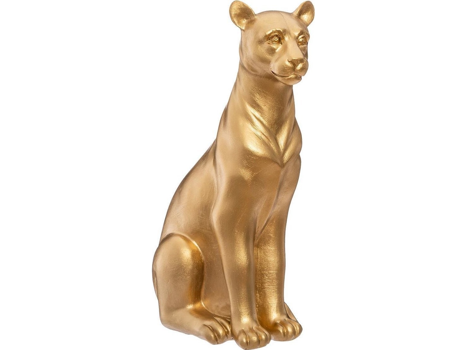 Atmosphera Guldpanter figurin, polyresin, H 23 cm | Grill, Bål & Terrasse - Tillbehör till terrassen - Trädgårdsornament | GameStuff