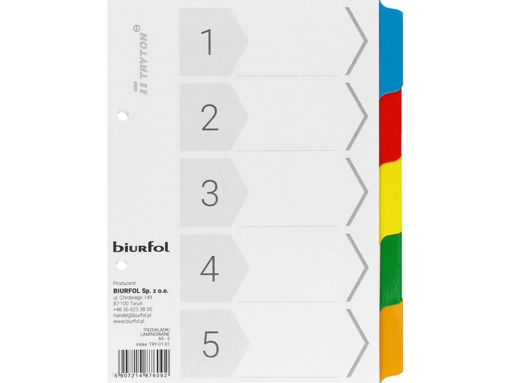 Biurfol kartongdelare A5 5 st | Arkivering - Letter orders - Carton letter order | GameStuff