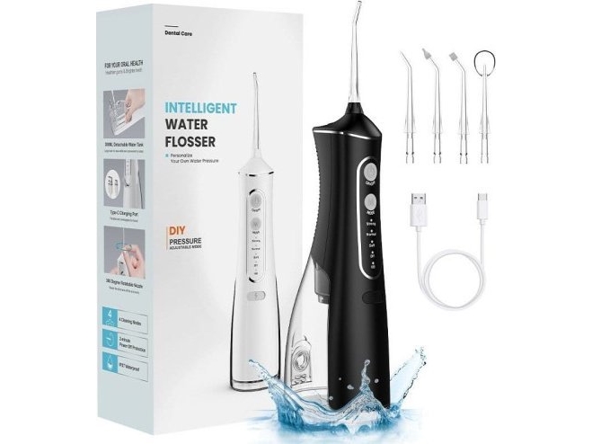 Tandbørste Extralink Beauty Intelligent Water Flosser L8 Sort, 2000mAh, IPX7