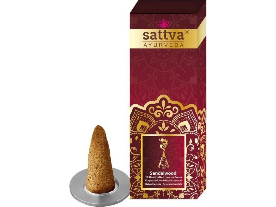 Sattva Sattva Incense Sticks Cones Kadzida Stokowe Sandalwood 10Szt