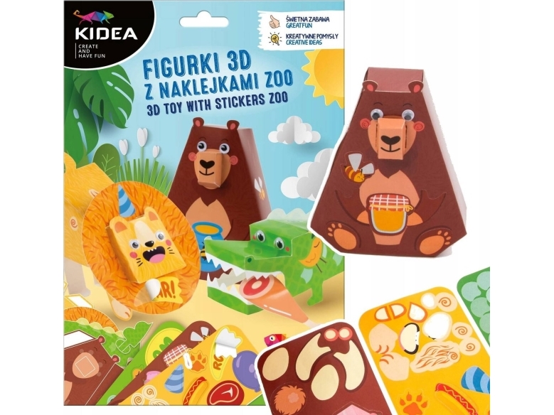 Derform Zest Kreat Figuren 3D Zoo Naklej 180X260 Kidea