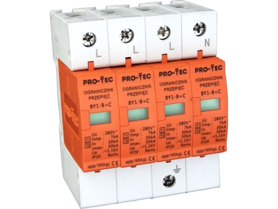 Pro-Tec Überspannungsschutz 4P B+C (I+Ii) By1-B+C 4P 3212040