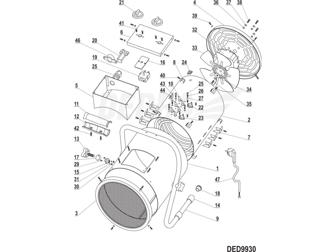 Dedra Silnik Yzf48213h 5/25W 1300/1550Rpm