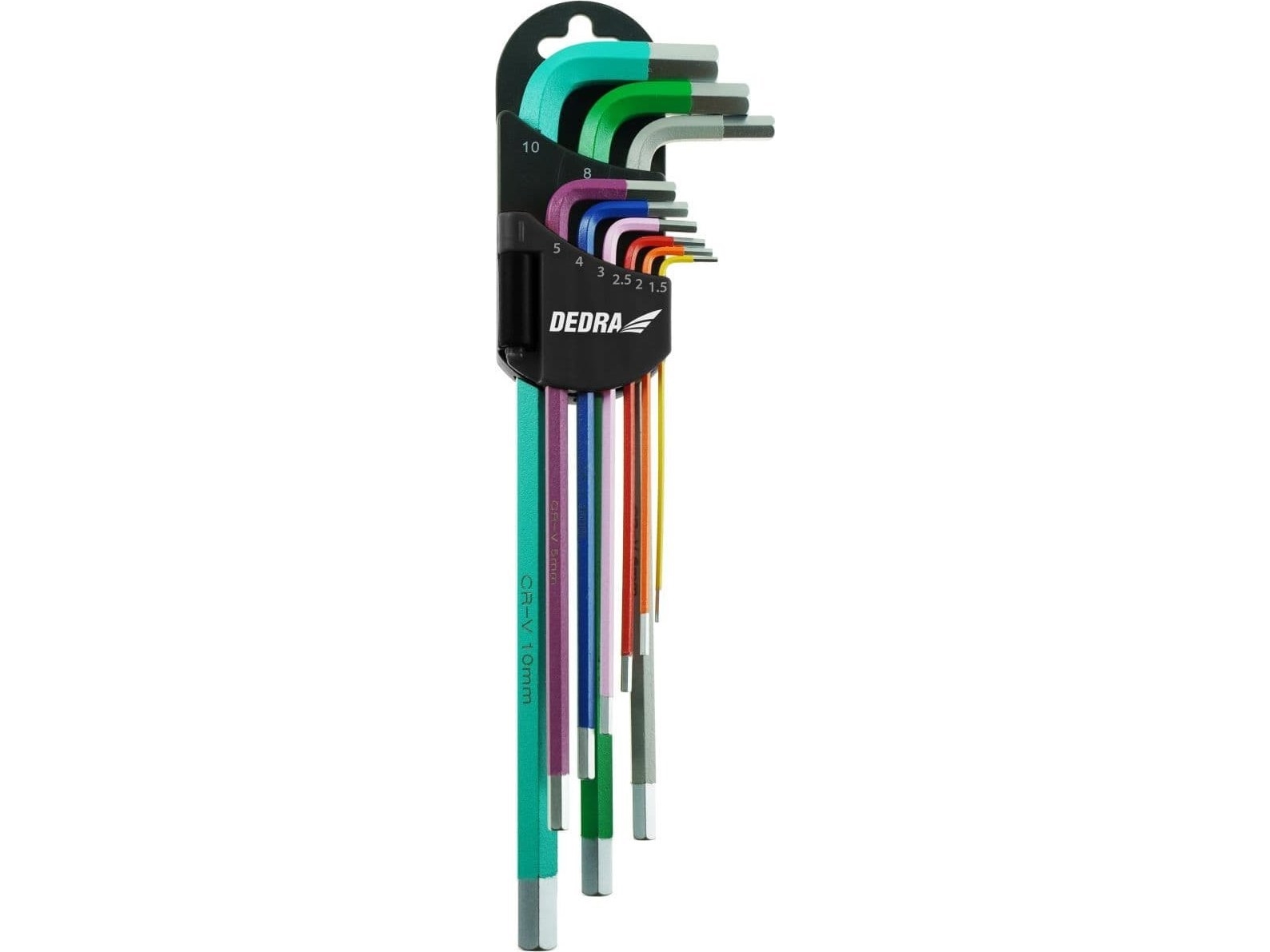 Dedra kuusiokoloavaimet extra pitkä väri 1.5-10mm 9kpl,S2