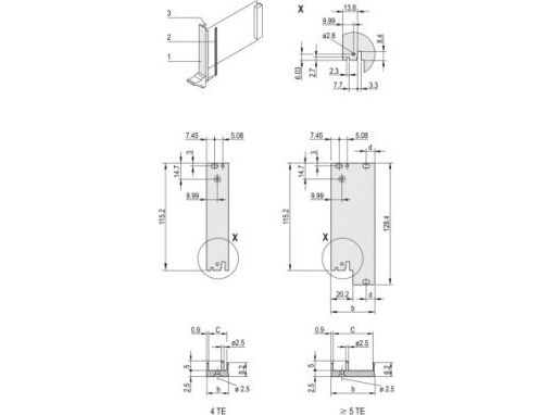 SCHROFF SCHROFF insatsmodul främre U-profil för IEL, IET, typ 2, 3 HE, 8 HE, 0,1 offset, 2,5 mm, Al | EL Artiklar - Andra EL - Monteringsutrustning | GameStuff