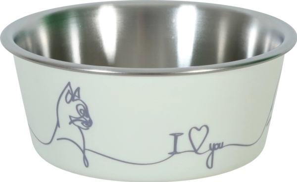 Zolux Antiglidskål til hund og kat LOVE farvebeige 400ML