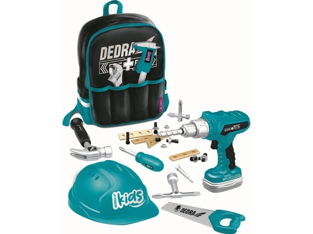 Dedra Set: Kinder-Werkzeugset Im Rucksack, Schraubendreher, 28-Tlg.