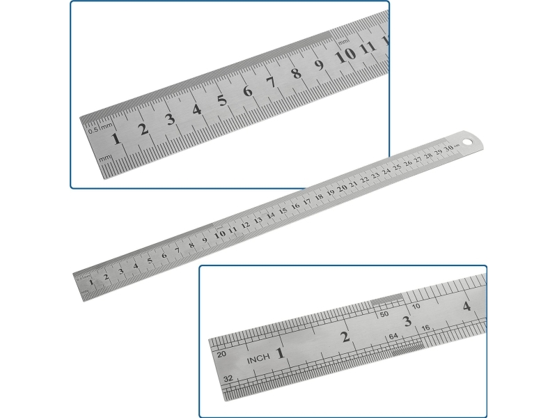 GEKO linjal i rostfritt stål - 300 mm | Skrivredskap - Skrivtillbehör - Linjaler & målare | GameStuff