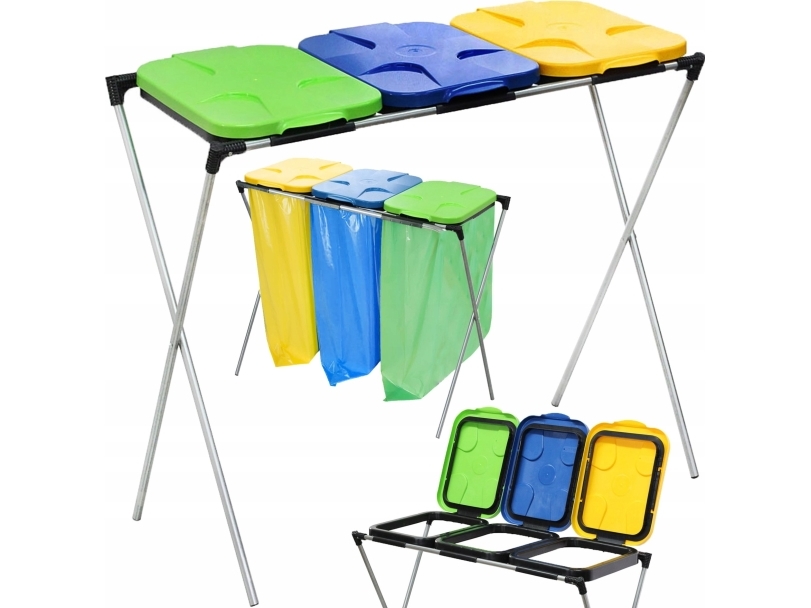 GARBAGE CAN STAND FOR 3 GARBAGE BAGS FOR SEGREGATION GEKO