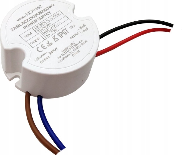 ECOLIGHT2 Ecolight EC79852 indbygget LED-driver 2,5A 30W 12V IP67