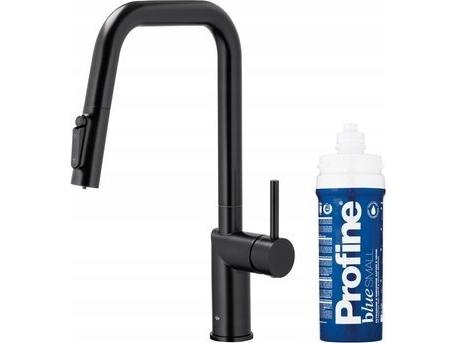 Køkkenbatteri Kfa Duero Pure Style Pull-Out Med Vandfilter Og Udtræksudløb + Filteringssæt Profine Blue S, Sort
