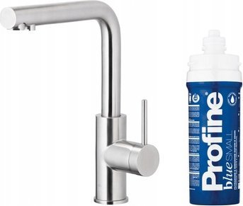 Køkkenbatteri Kfa Duero Pure Basic Med Vandskyllefiltrering + Filter-Sæt Profine Blue S, Rustfrit Stål