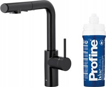Køkkenbatteri Kfa Duero Pure Basic Pull-Out Med Vandfilter Og Udtrækkelig Tud + Profine Blue S Filteringssæt, Sort