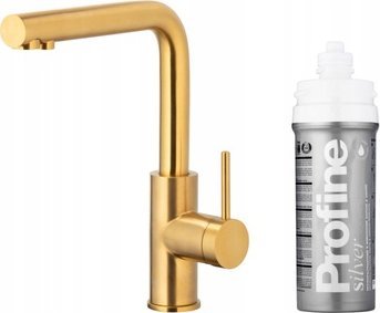 Küchenarmatur Kfa Duero Pure Basic Mit Wasserfilterfunktion + Profine Silver Filterset, Gebürstetes Gold