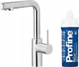 Køkkenbatteri KFA DUERO PURE BASIC udtræksbatteri med vandfilter og udtrækkelig tud + ProFine BLUE S filter (INOX)