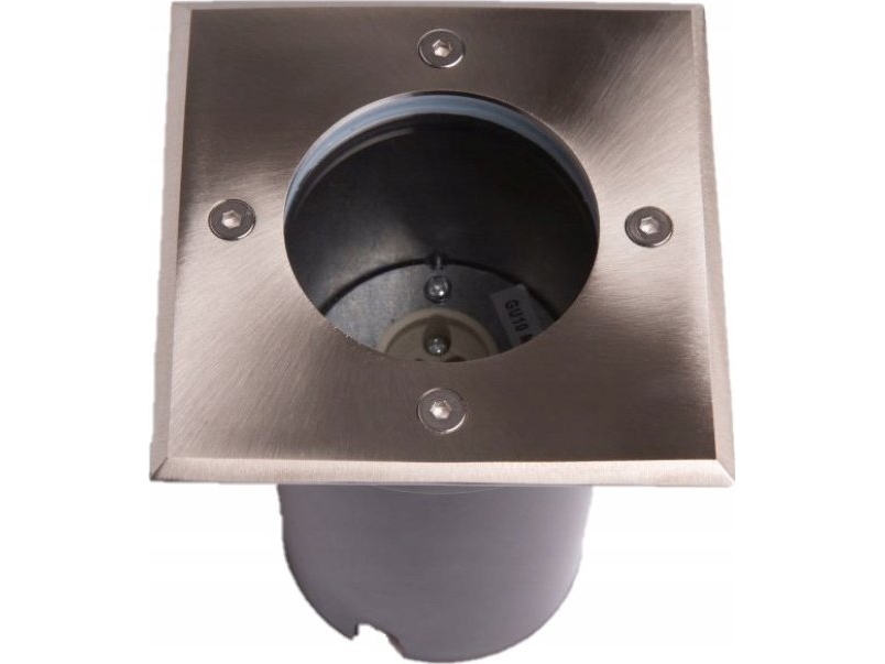 ECOLIGHT2 Eco Light* udendørs indkørselslampe/terrasselampe IP67 1x35W GU10 230V kvadratisk inox EC79109
