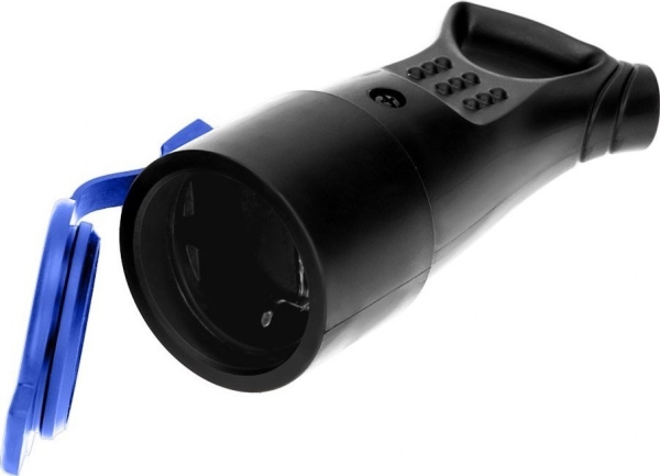 Orno Gummiuttag, hermetisk 2P+Z, rak, IP44, sortering, Schuko-version | Elverktyg - DIY - Elverktyg 230V - Excenterslip | GameStuff