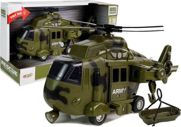 Lean Toys Lean Cars Militær Redningshelikopter Med Lys- Og Lydeffekter