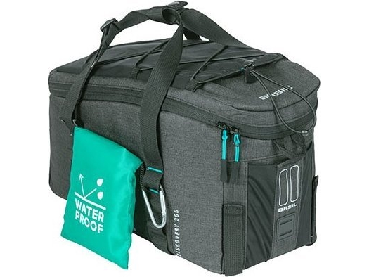 Basil rack bag BASIL DISCOVERY 365D TRUNKBAG M 9L, vandtæt sort melee (NY 2024)