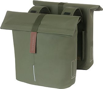 BASIL CITY DOUBLE PANNIER BAG 28-32L, Universal Bridge System, mosgrøn (NY 2024)