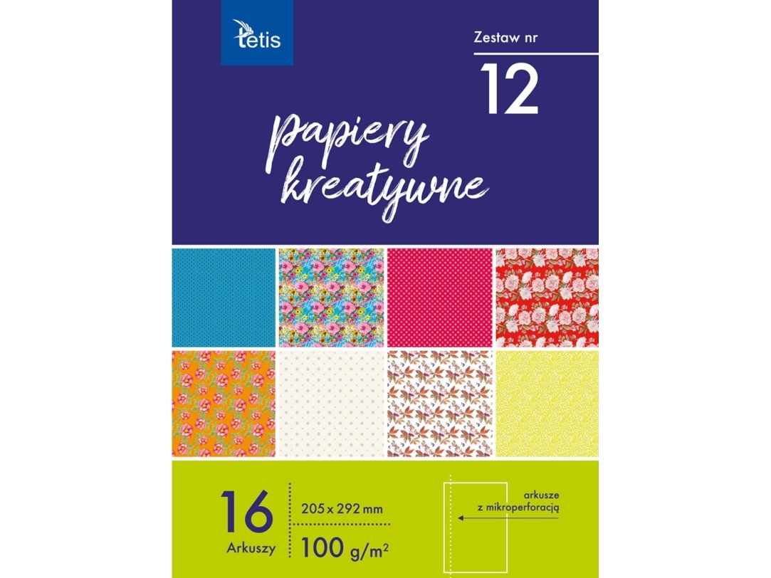Tetis Creative Papers A4 205X292mm 16 Ark Nr. 12 Kb030-12
