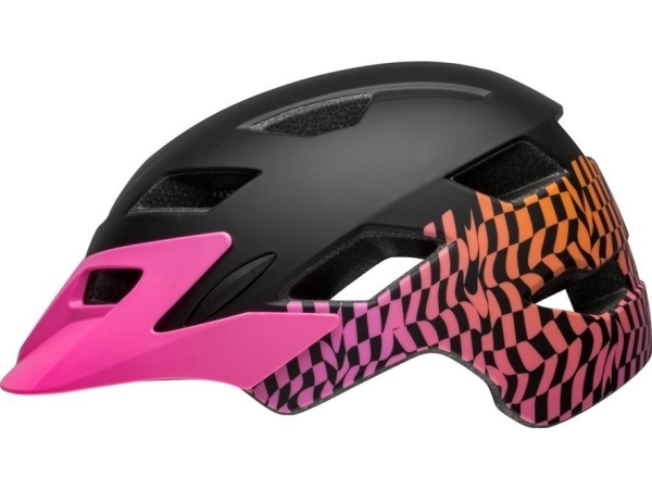 Børnecykelhjelm BELL SIDETRACK, størrelse: universal (47-54 cm), vælg farve Wavy Checks Matte Pink