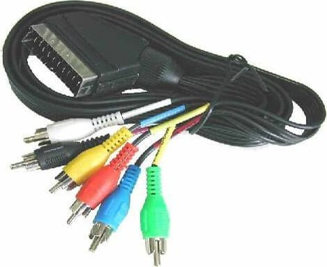 Kabel Blow Scart - RCA (Cinch) x6 1,5 m sort (1674#)