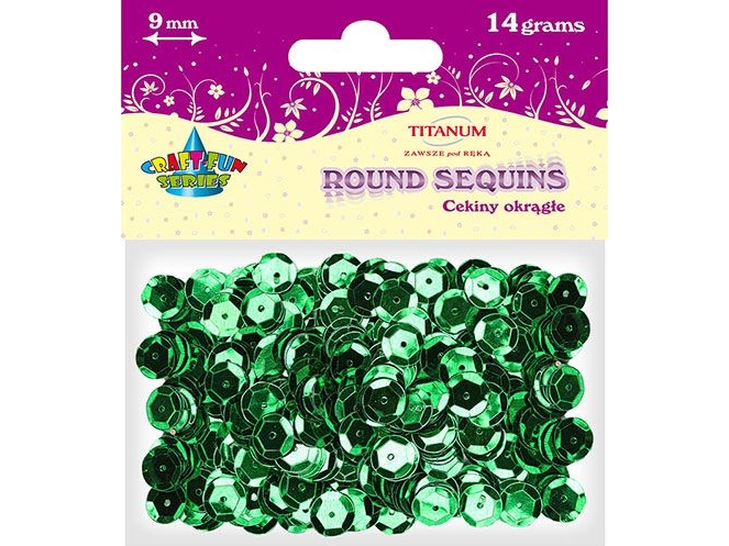 Titanum Runda Gröna Metalliska Paljetter 9mm 14g.(Cm9gr) | Skrivredskap - Märkpennor - Metallic | GameStuff