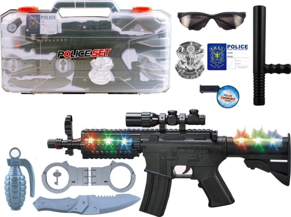 LeanToys Polisman i fodral Effekter Ljus Ljud Gevär | N - A | GameStuff