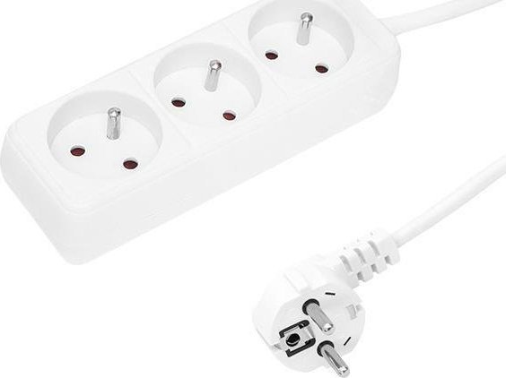 Blow Power Plug Med 3G Socket 1,5M 3X1,5 Hvid
