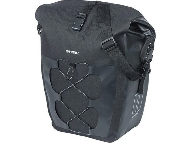 BASIL NAVIGATOR WATERPROOF SINGLE PANNIER BAG L 25-31 L, Hook On System, vandtæt, sort (NEW 2024)