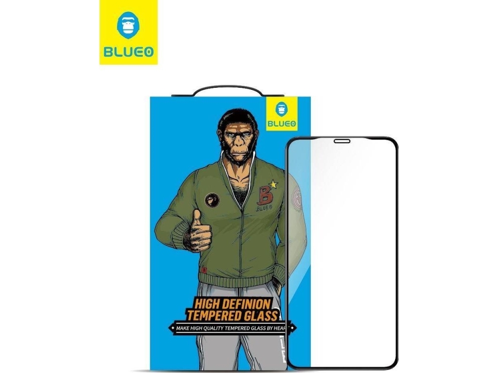 Partner Tele.Com 5D Mr. Monkey Hærdet Glas - App Ipho 12 / 12 Pro (6.1) Sort (Strong Hd)