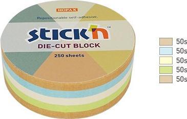 Notenfach 67X67 250 Blatt Rund Assorted 100 % Recycled