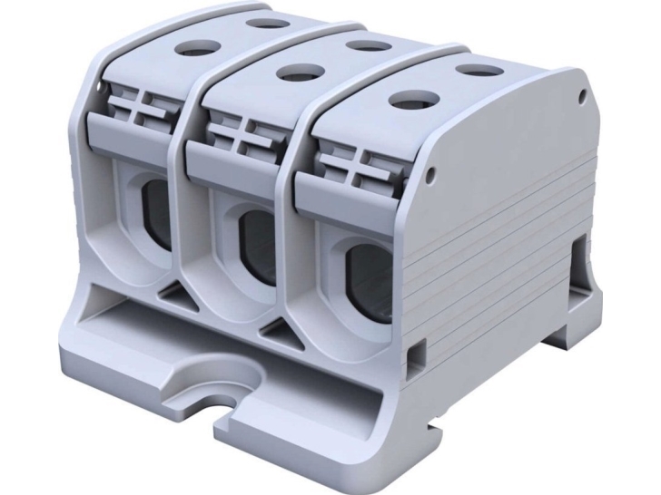 Simet Stb 50-3X Skinneklemme Skrue Al/Cu 87330 Simblock Grå