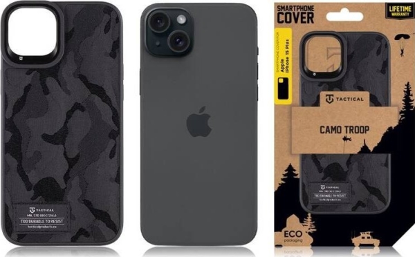 Tactical Camo Troop Cover For Apple Iphone 15 Plus Black Standard