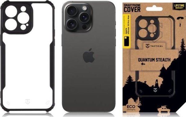 Tactical Quantum Stealth Cover For Apple Iphone 15 Pro Clear/Black Standard